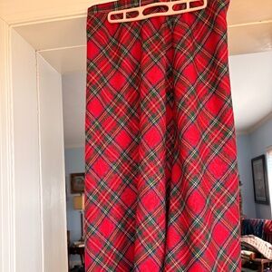 Talbots Long 100% Wool Tartan Scotch Plaid Skirt 14